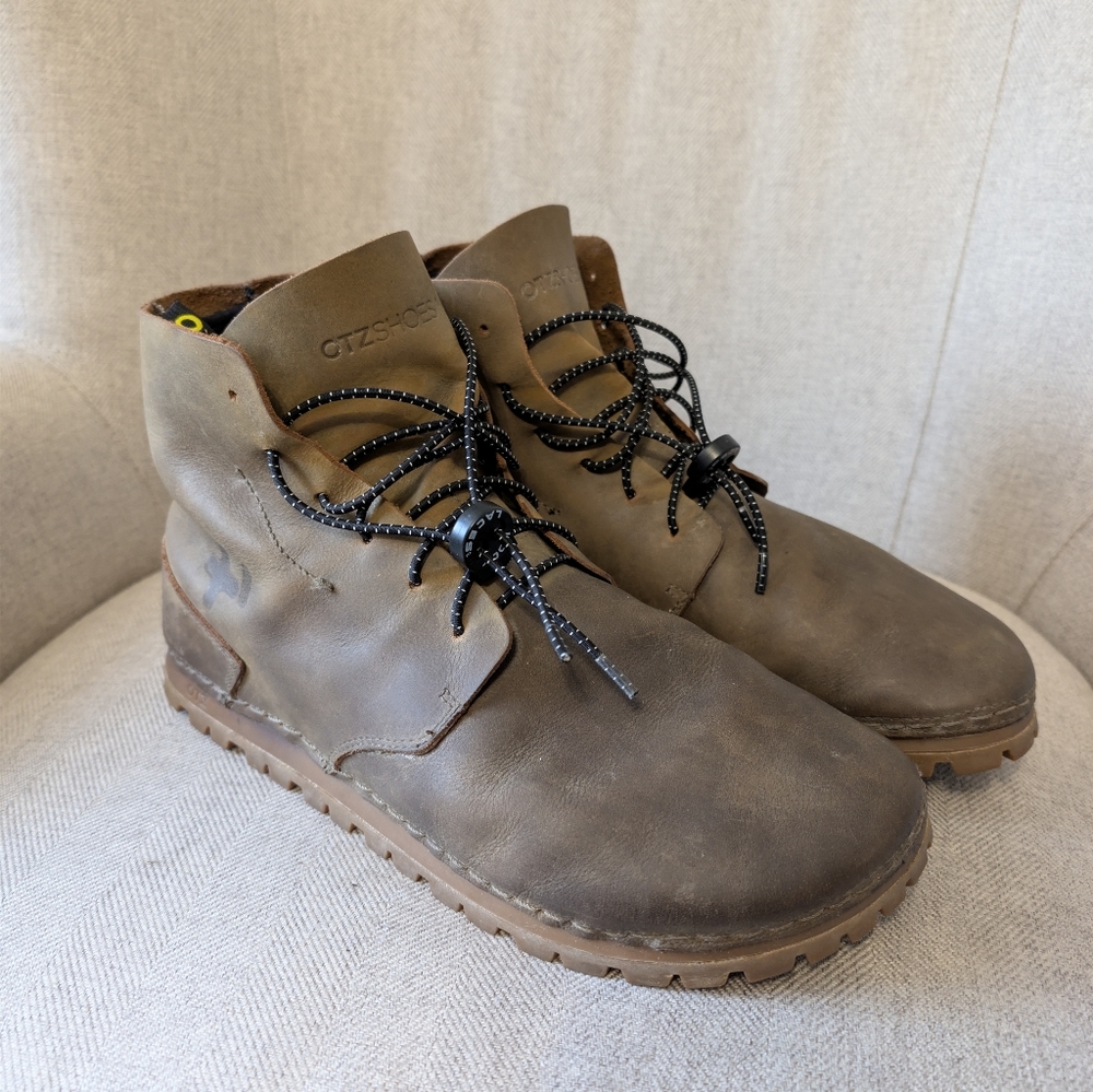 OTZ Brogan Vibram Leather Boots Brown Mens EU 45 US Size 12 (Fits Like a US 11) - Picture 1 of 6